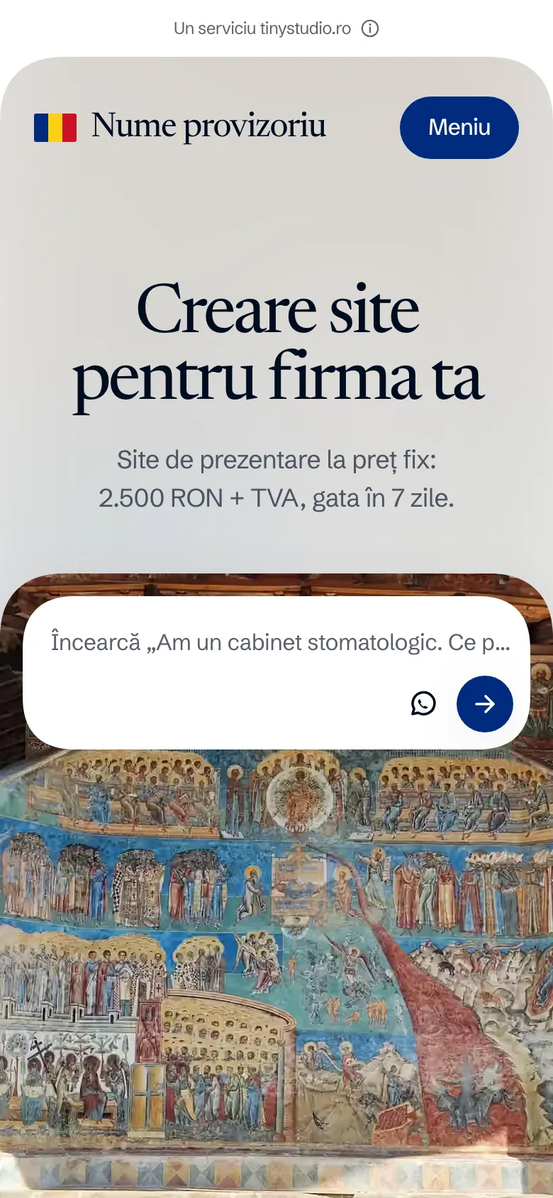 Prima pagină a acestui site, pe telefon